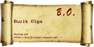 Buzik Olga névjegykártya